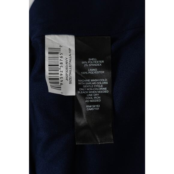 Jessica Howard 10P Dress Tiered Ruffle Sleeves Keyhole Closure Navy - Picture 6 of 6